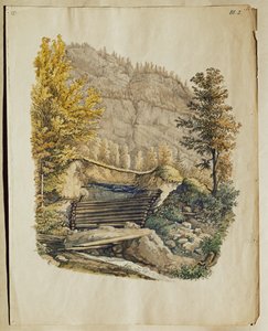 Sito e muro di un fortino di Hallstatt, scoperto dopo il 1846 da Johann Georg Ramsauer ...