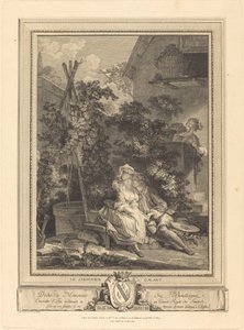 Il giardiniere galante da Isidore Stanislas Helman after Pierre Antoine Baudouin