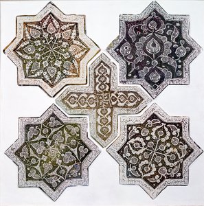 Cinque piastrelle, Kashan, Iran da Islamic School