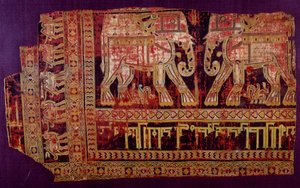 Arte islamica: sudario di Saint Josse. Tessuto di seta, 901 d.C. Dall
