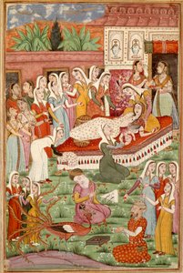 Arte islamica: "La nascita cesariana di Roustam" Miniatura persiana da un manoscritto del poema epico "Shahnameh" (Libro dei Re) di Ferdowsi (ca. 940-1020) Chantilly, Museo Condé da Islamic School
