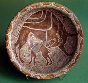 Arte islamica: taglio del cammello che allatta il suo piccolo