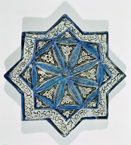 Piastrella a forma di stella con foglia dorata in stile Takht-e Solaiman da Islamic School