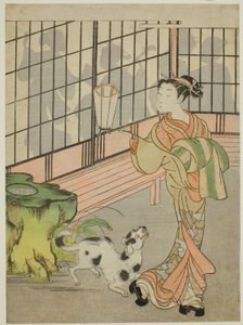 Cortigiana che Guarda le Ombre sul Shoji