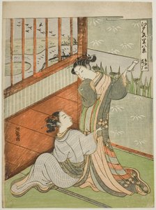 Oche che scendono a Yoshiwara, dalla serie "Otto vedute dei quartieri del piacere di Edo" da Isoda Koryusai