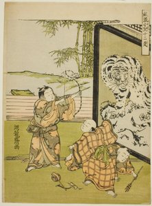 Tigre, dalla serie "Bambini alla moda con i dodici segni dello zodiaco (Furyu kodomo juni shi)" da Isoda Koryusai