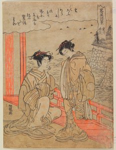 Schiarita del tempo ad Awazu da Isoda Koryusai