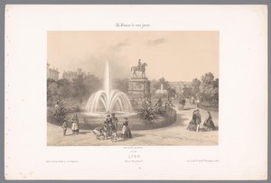 Veduta di Place Napoléon a Lione da Isodore Laurent Deroy