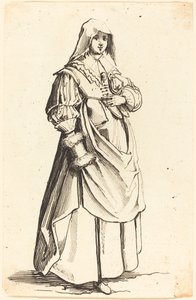 Borghese con manicotto, di fronte a destra da Israel Henriet after Jacques Callot