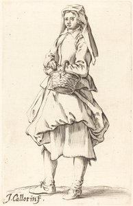 Contadina con cesto, rivolta a sinistra da Israel Henriet after Jacques Callot