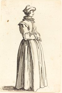 Giovane donna, di profilo, rivolta a destra da Israel Henriet after Jacques Callot