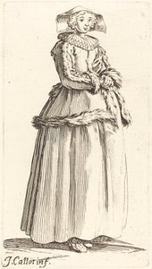 Giovane donna con le mani giunte, rivolta a destra