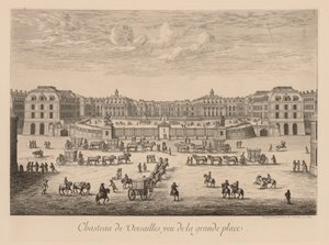 Veduta del Palazzo di Versailles, dalla piazza principale