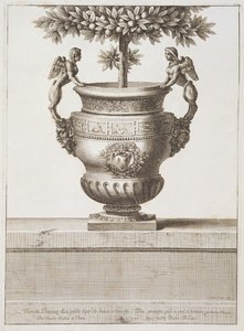 Urne di bronzo usate per alberi di agrumi, illustrazione da 