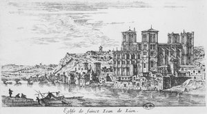 Vista della cattedrale di Saint-Jean, Lione da Israël Silvestre the Younger