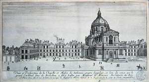 Veduta della Cappella e Maison de Sorbonne (incisione) da Israel the Younger Silvestre