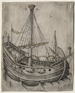 Una nave che si muove verso destra da Israhel van Meckenem