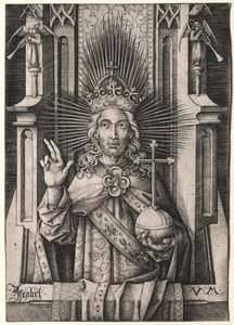 Cristo Redentore Salvator Mundi, c. 1490-1500 da Israhel van Meckenem