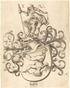 Stemma con ragazzo che cade, c. 1480-1490 da Israhel van Meckenem