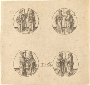 Otto apostoli in quattro tondi da Israhel van Meckenem