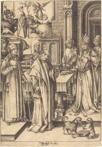 Il sacrificio di Gioacchino, c. 1490-1500 da Israhel van Meckenem