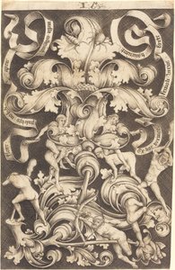 Ornamento con fiore e otto selvaggi