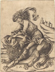 Sansone e il Leone da Israhel van Meckenem