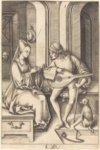 Il Suonatore di liuto e il Cantante, c. 1495-1503 da Israhel van Meckenem