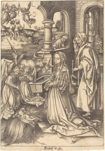 La Natività, c. 1490-1500 da Israhel van Meckenem