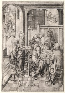 La Passione: Cena a Emmaus da Israhel van Meckenem