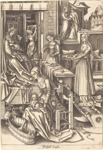 La Nascita della Vergine da Israhel van Meckenem after Hans Holbein the Elder