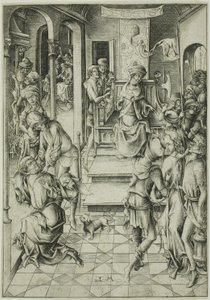 Cristo davanti ad Anna da Israhel van Meckenem the younger