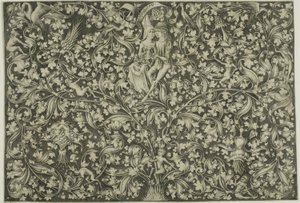 Pannello ornamentale con due amanti da Israhel van Meckenem the younger