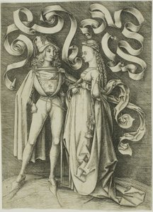 Il cavaliere e la dama da Israhel van Meckenem the younger