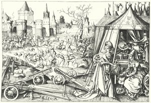 La decapitazione del generale assiro Oloferne da parte di Giuditta di Betulia, dal poema Giuditta da Israhel van the Elder Meckenem