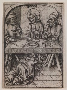Maria Maddalena che lava i piedi di Cristo, 1500 circa (incisione) da Israhel van the younger Meckenem