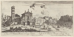 Chiesa di Santa Francesca Romana nel Campo Vaccino da Israël Silvestre