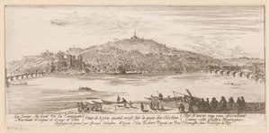 Veduta di Lione dalla riva presso il monastero dei Celestini