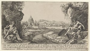 Vista di Roma con due dei del fiume, Viste di Parigi e Roma (titolo della serie) da Israël Silvestre