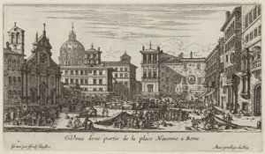 Vista di una Parte di Piazza Navona a Roma