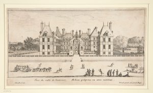 Veduta del Castello Liencourt: Il Cortile da Israël Silvestre