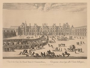 Vue de la Cour du Cheval-Blanc de Fontainebleau, 1667 da Israël Silvestre