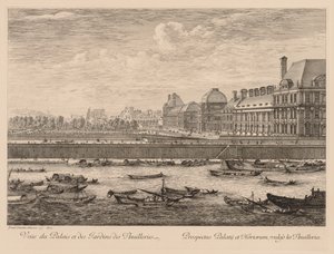 Veduta del Palazzo e dei Giardini delle Tuileries, dal lato del Quai da Israël Silvestre