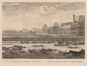 Vista del palazzo e dei giardini delle Tuileries dal lato del quai da Israël Silvestre