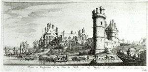 Vista prospettica della Tour de Nesle e dell