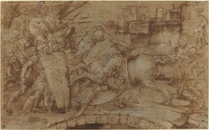 Orazio Coclite Difende Roma da Italian 16th Century or Master of the Victoria and Albert Diableries