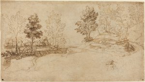 Paesaggio fluviale da Italian 17th Century