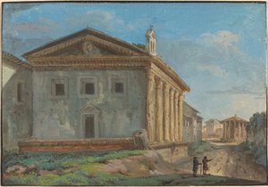 Tempio della Fortuna Virile con il Tempio di Vesta in lontananza da Italian 18th Century