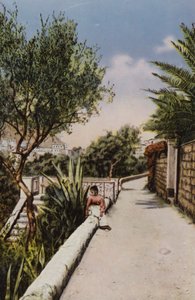 Capri: Via Tragara (colour litho) da Italian Photographer
