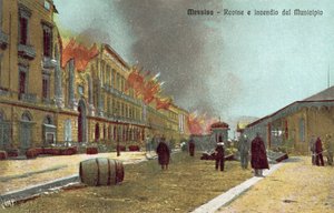 Messina, rovine e incendio del Municipio da Italian Photographer